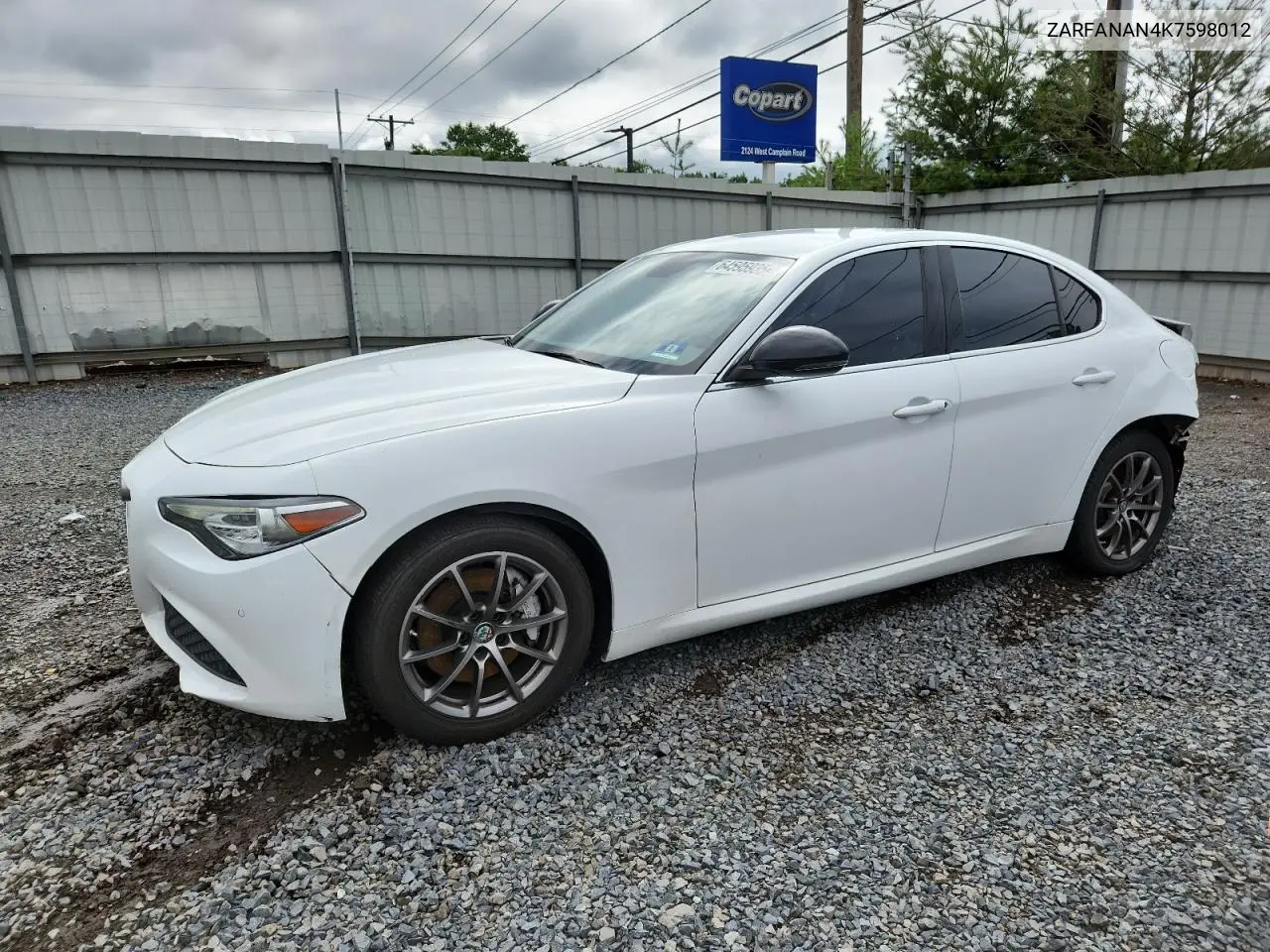 2019 Alfa Romeo Giulia VIN: ZARFANAN4K7598012 Lot: 64595935