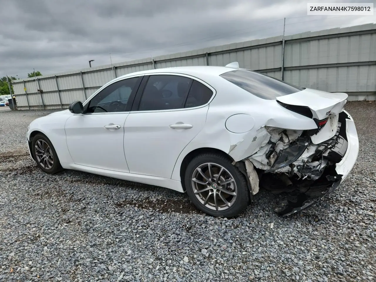 2019 Alfa Romeo Giulia VIN: ZARFANAN4K7598012 Lot: 64595935