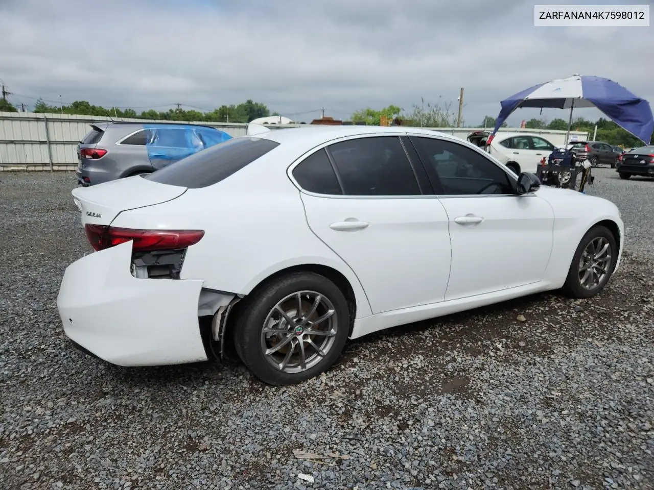 2019 Alfa Romeo Giulia VIN: ZARFANAN4K7598012 Lot: 64595935