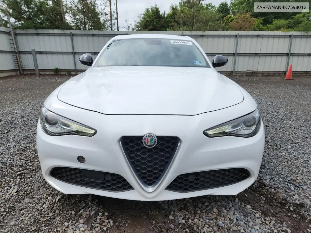 2019 Alfa Romeo Giulia VIN: ZARFANAN4K7598012 Lot: 64595935
