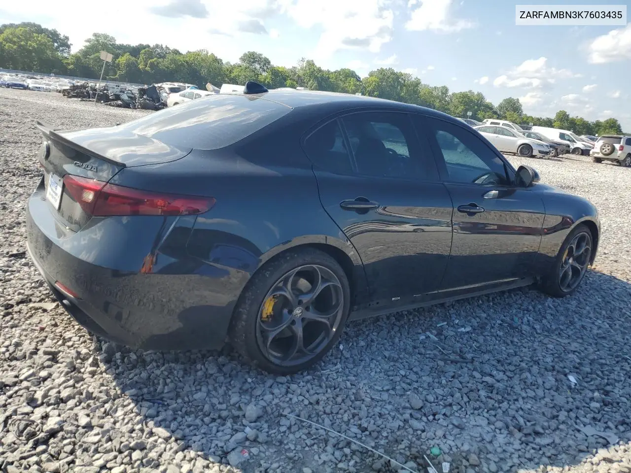 2019 Alfa Romeo Giulia Ti VIN: ZARFAMBN3K7603435 Lot: 64734995
