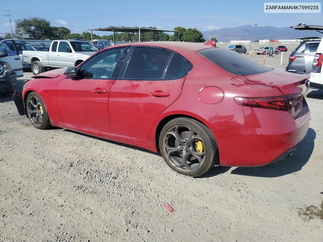2019 Alfa Romeo Giulia VIN: ZARFAMAN4K7599235 Lot: 65330535