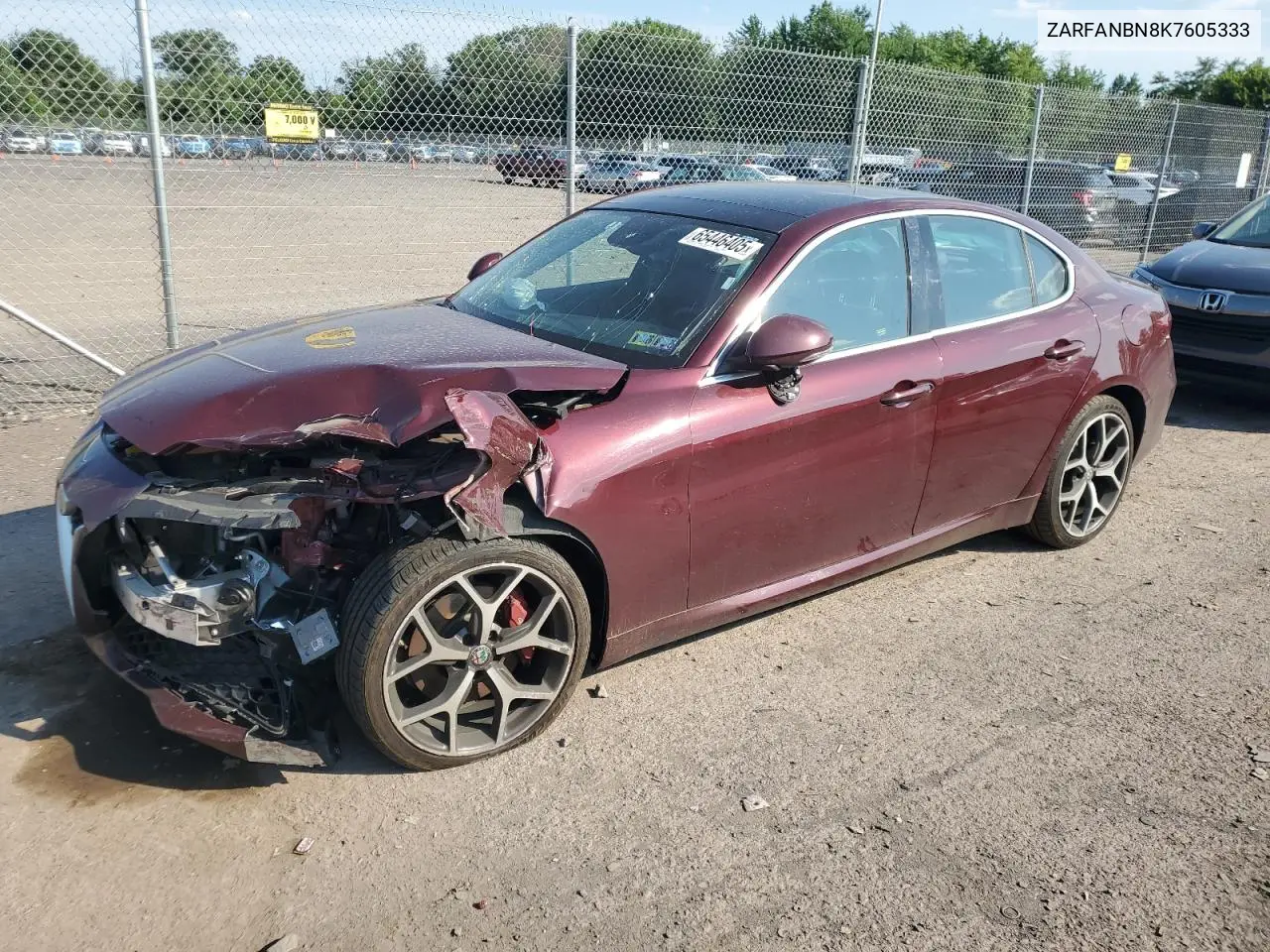 2019 Alfa Romeo Giulia Ti VIN: ZARFANBN8K7605333 Lot: 65446405
