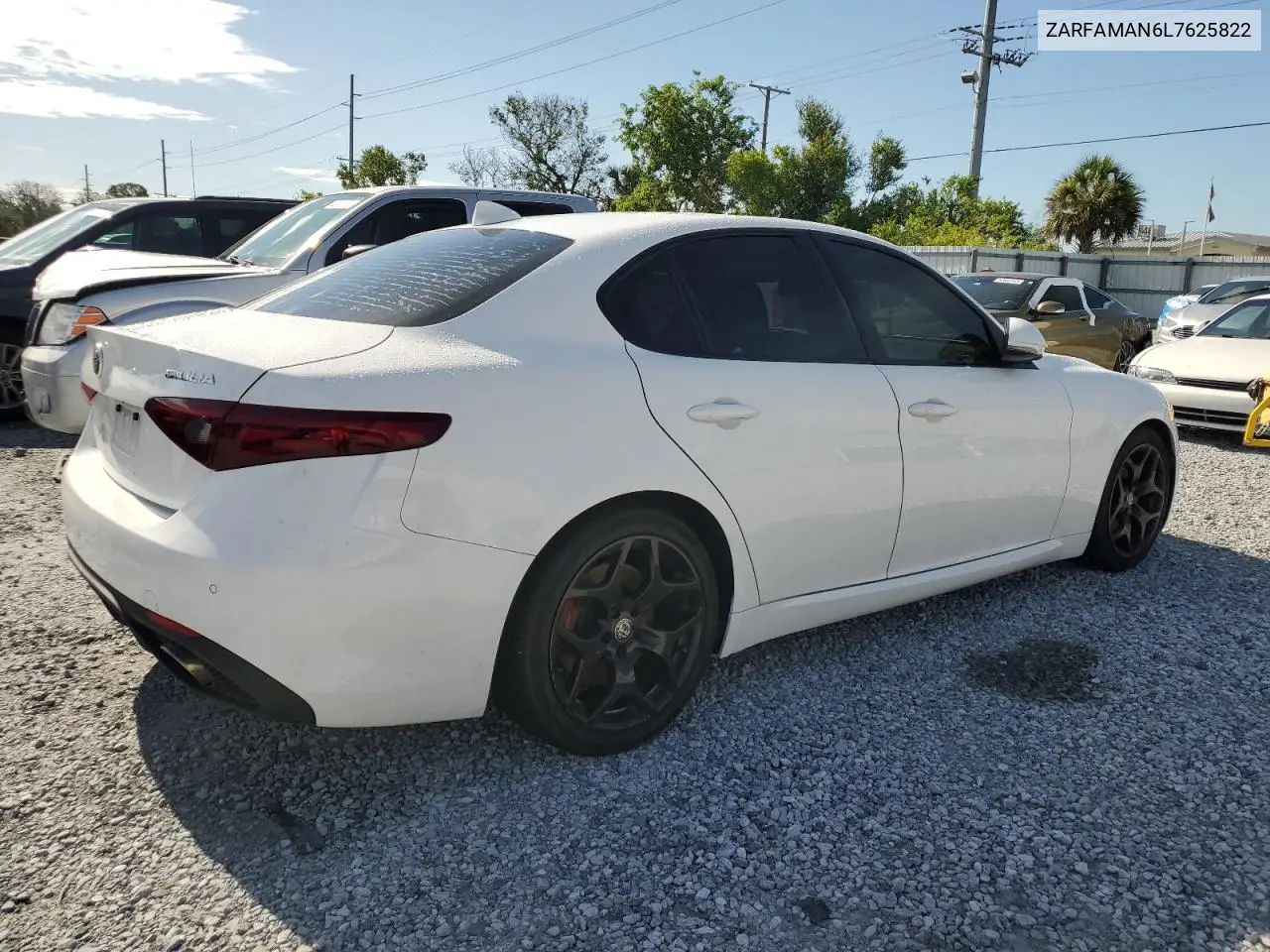 2020 Alfa Romeo Giulia VIN: ZARFAMAN6L7625822 Lot: 62215415
