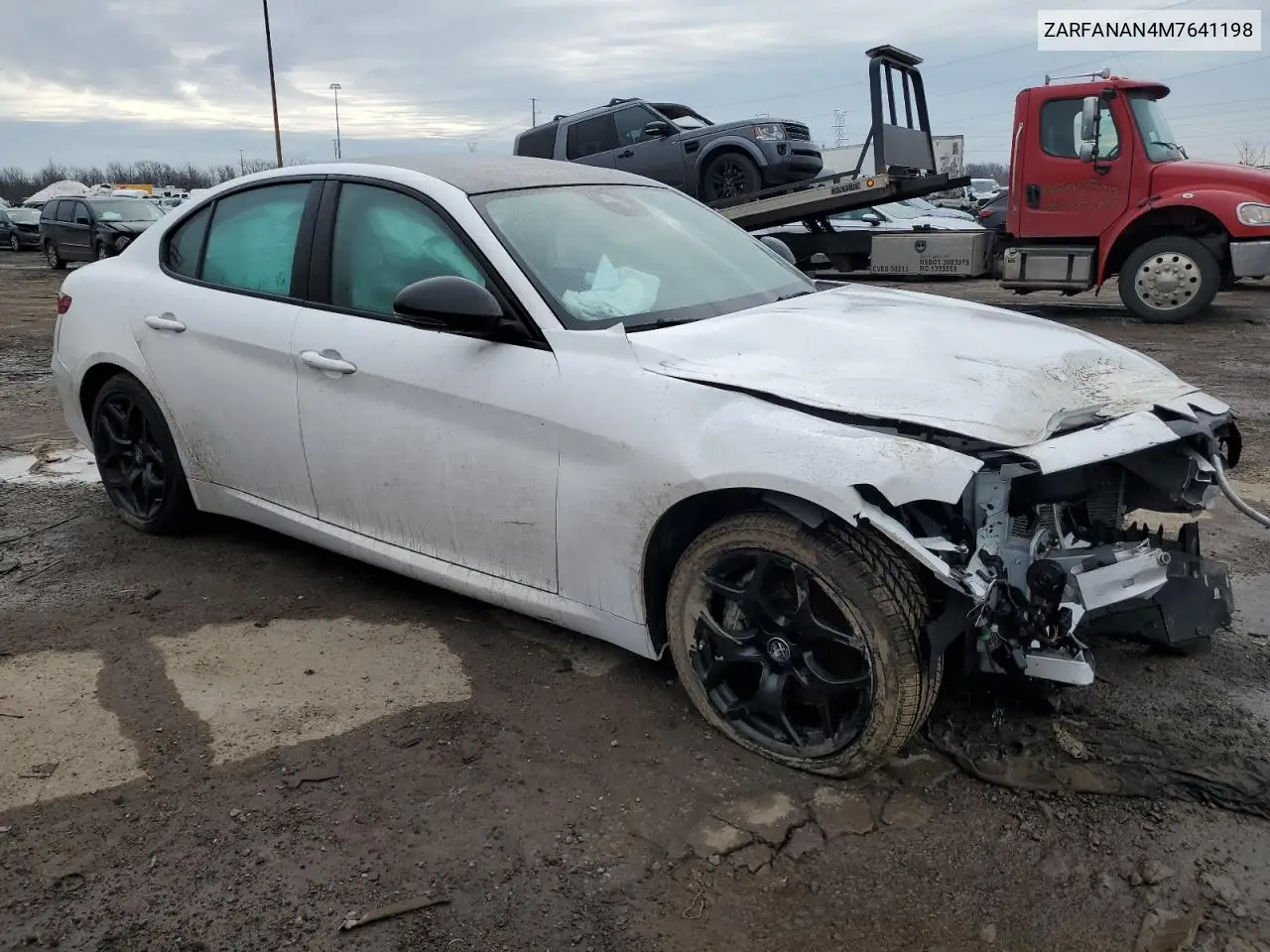 2021 Alfa Romeo Giulia Sport VIN: ZARFANAN4M7641198 Lot: 47000175