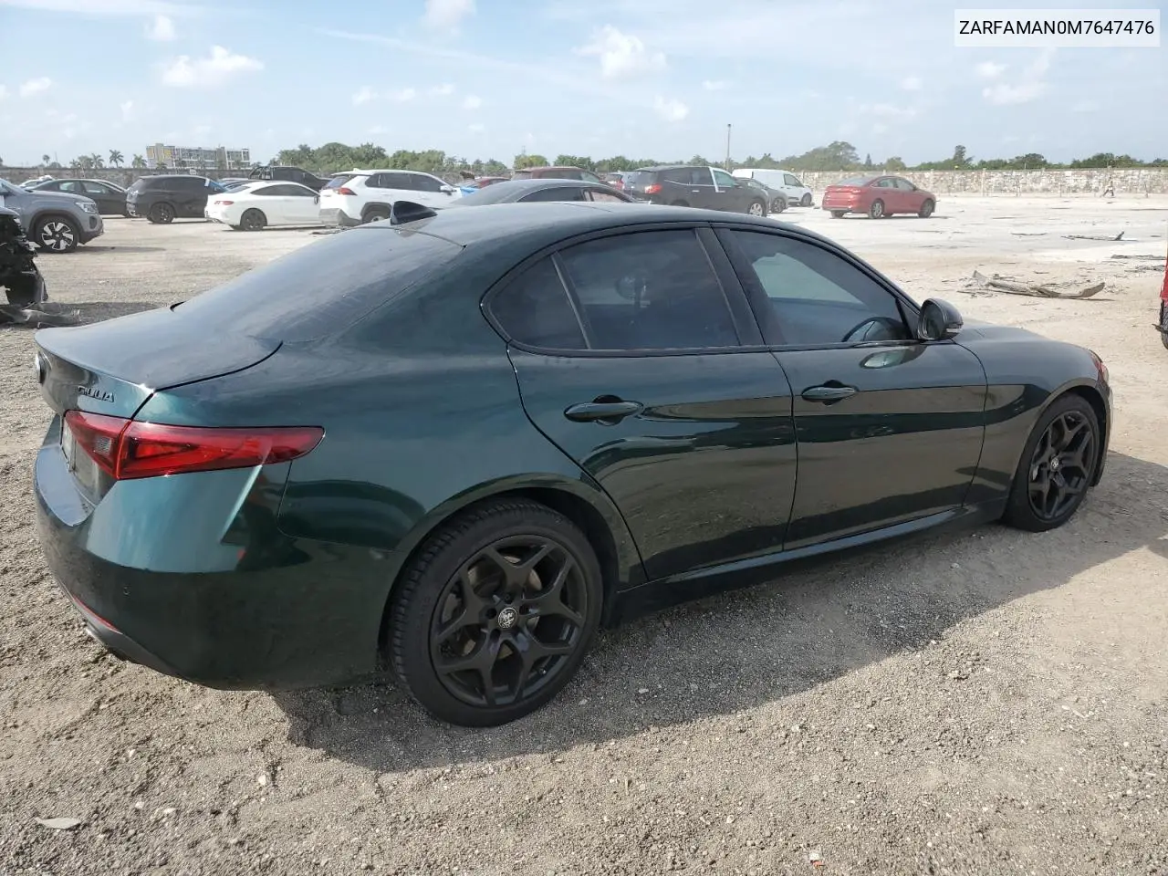 2021 Alfa Romeo Giulia Sport VIN: ZARFAMAN0M7647476 Lot: 49879765