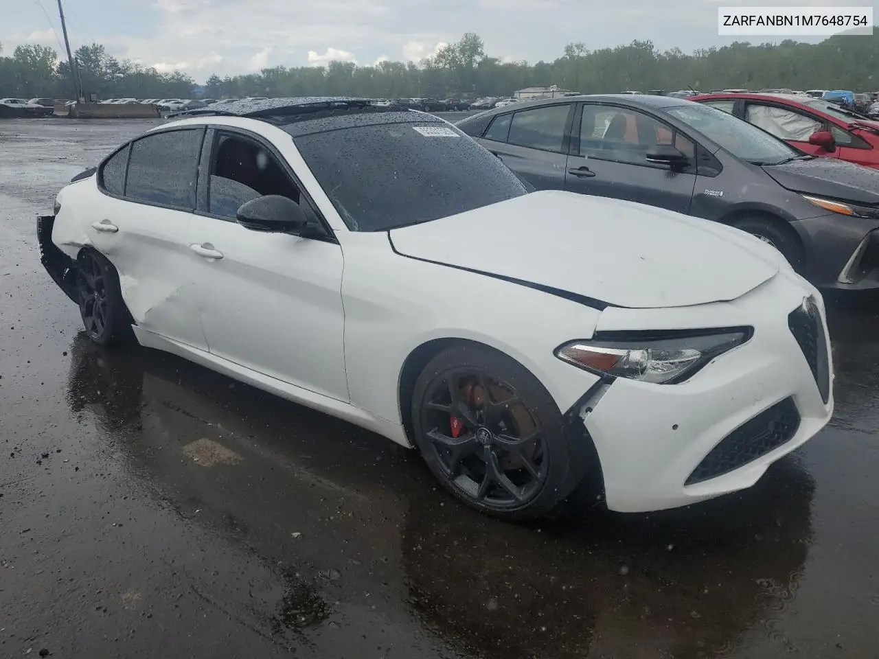 2021 Alfa Romeo Giulia Ti VIN: ZARFANBN1M7648754 Lot: 55331525