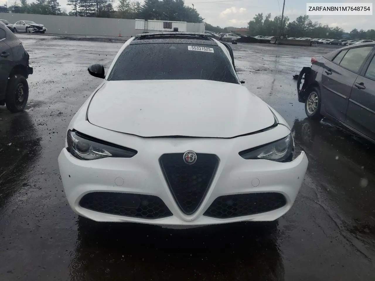2021 Alfa Romeo Giulia Ti VIN: ZARFANBN1M7648754 Lot: 55331525