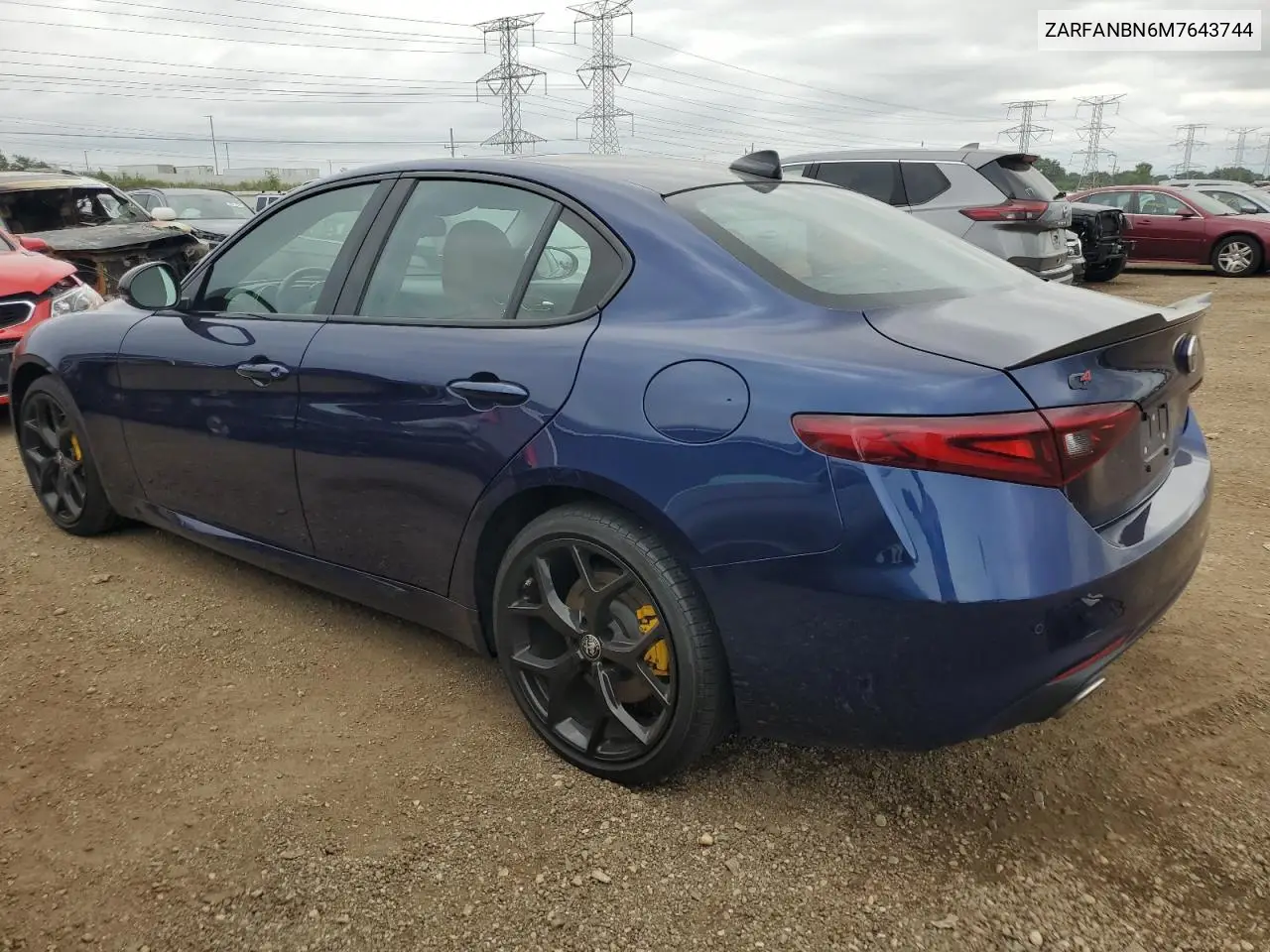 2021 Alfa Romeo Giulia Ti VIN: ZARFANBN6M7643744 Lot: 65076395