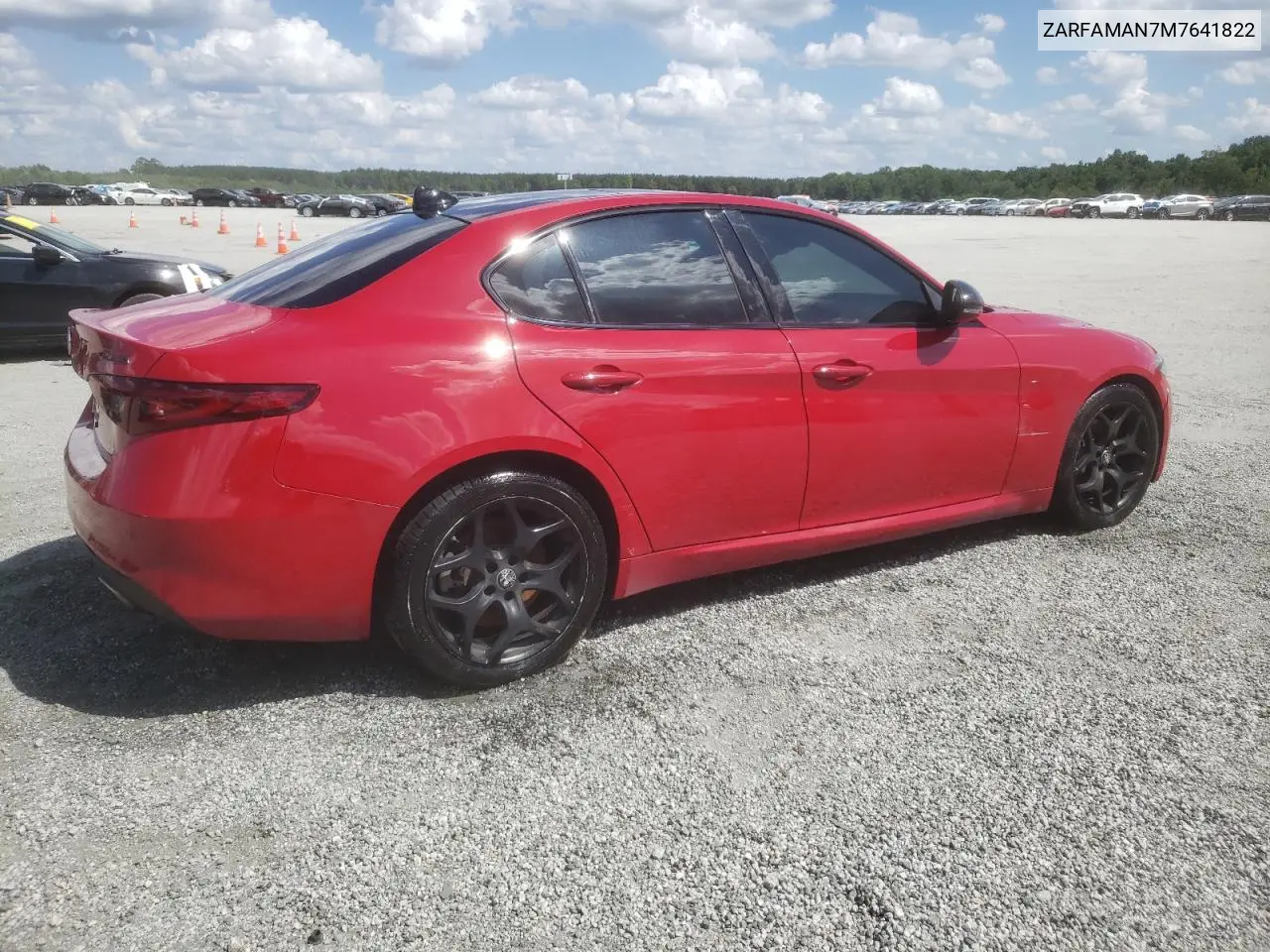2021 Alfa Romeo Giulia Sport VIN: ZARFAMAN7M7641822 Lot: 65465785