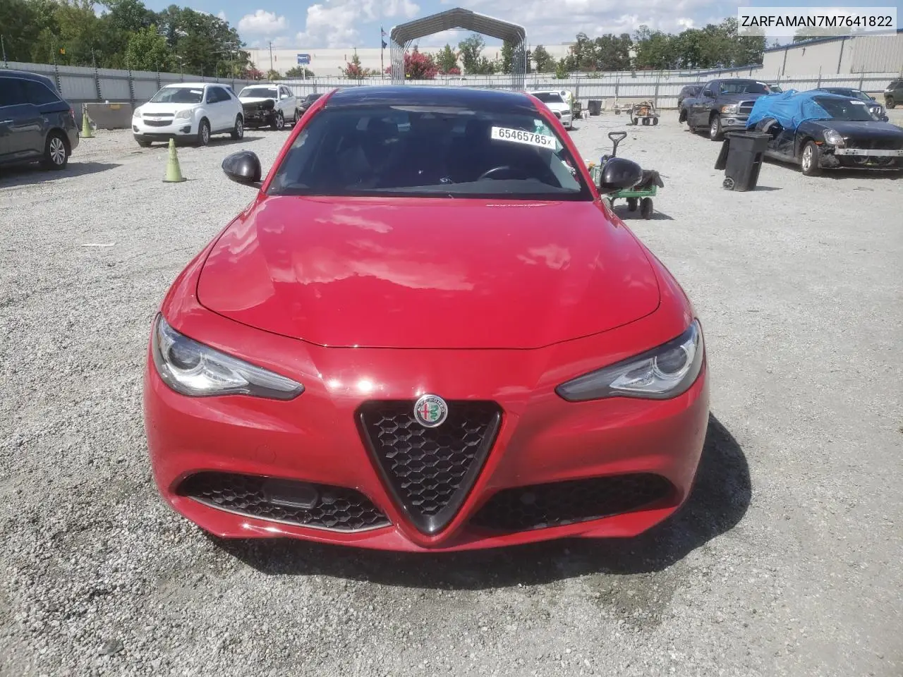 2021 Alfa Romeo Giulia Sport VIN: ZARFAMAN7M7641822 Lot: 65465785