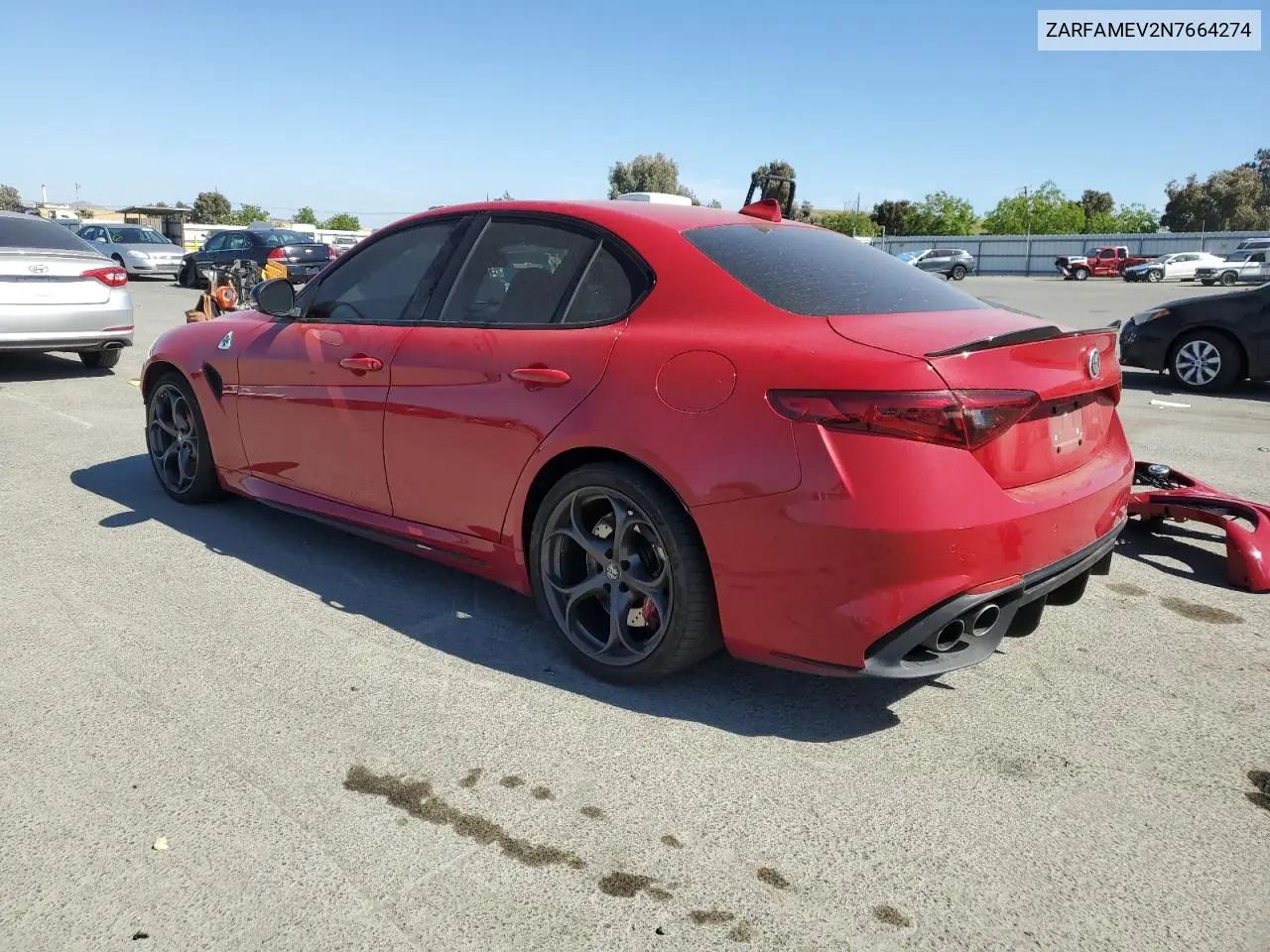 2022 Alfa Romeo Giulia Quadrifoglio VIN: ZARFAMEV2N7664274 Lot: 56321085