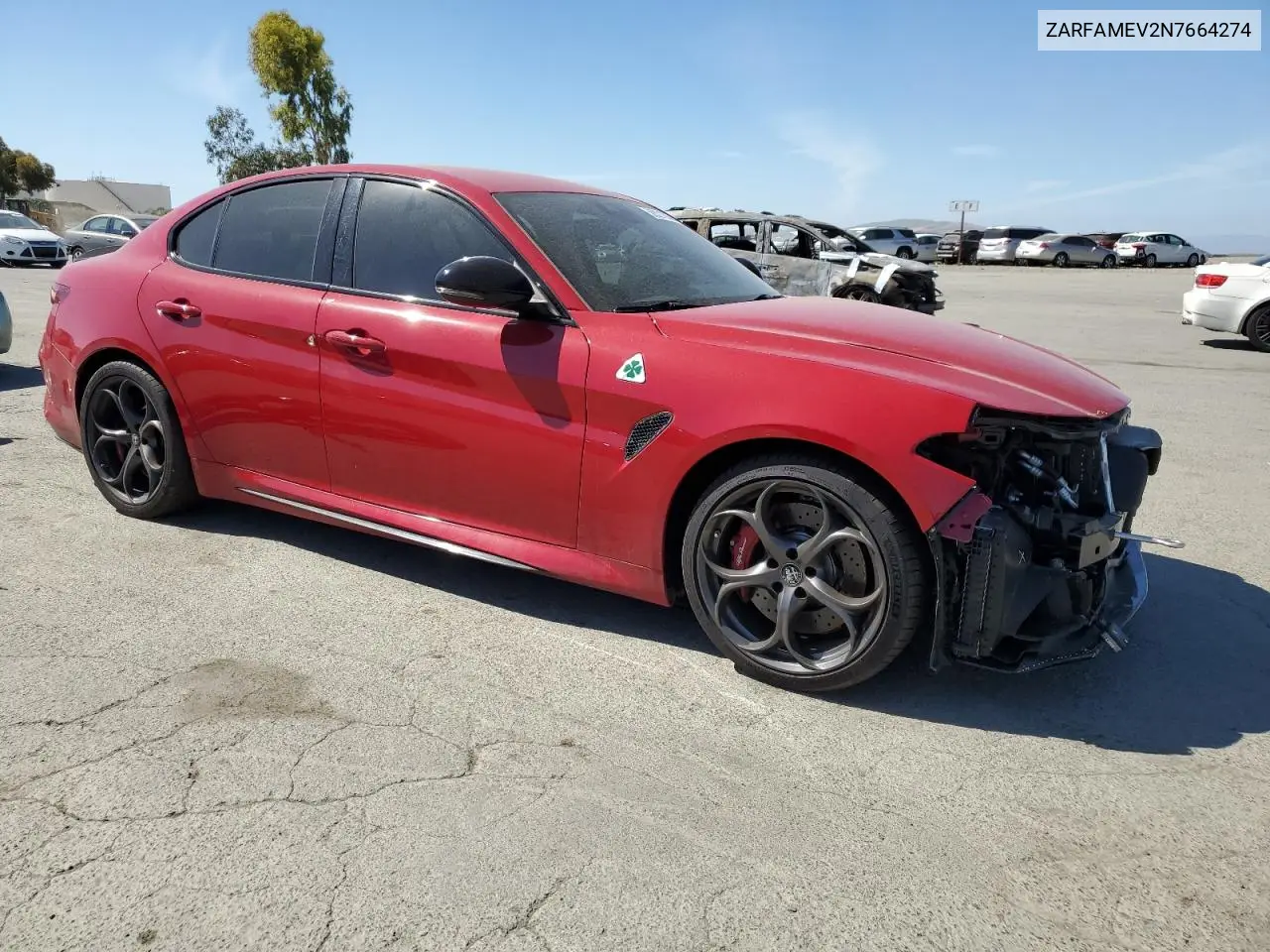 2022 Alfa Romeo Giulia Quadrifoglio VIN: ZARFAMEV2N7664274 Lot: 56321085