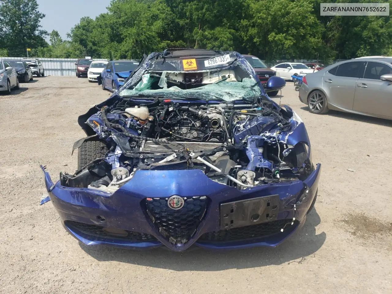 2022 Alfa Romeo Giulia VIN: ZARFANAN0N7652622 Lot: 62861335