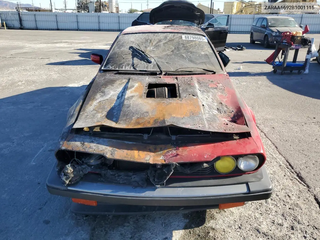 1981 Alfa Romeo Gt V6 2.5 VIN: ZARAA6692B1001115 Lot: 88798085