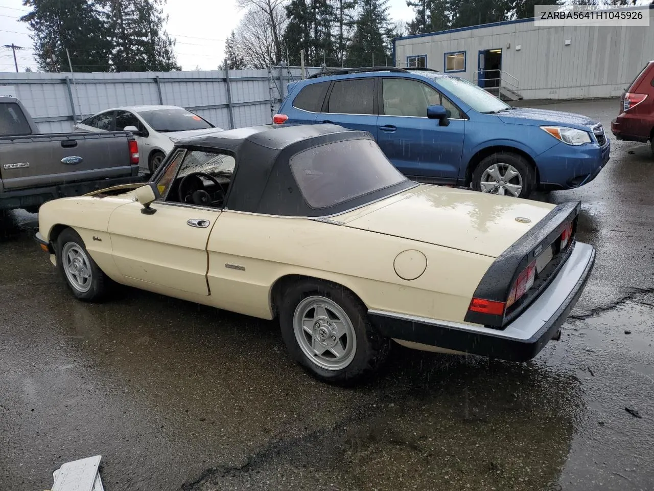 1987 Alfa Romeo Spider Graduate VIN: ZARBA5641H1045926 Lot: 87961235