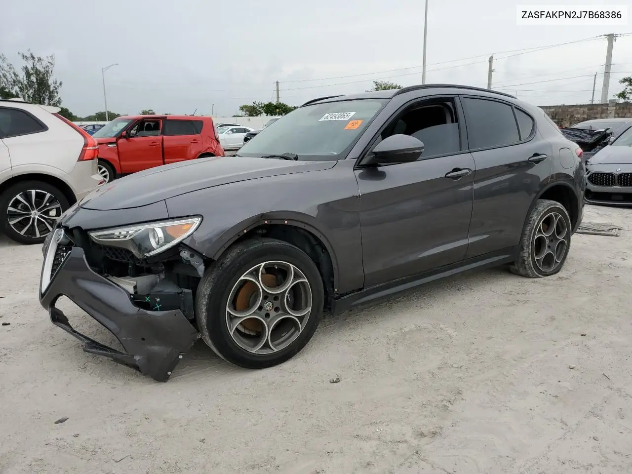 2018 Alfa Romeo Stelvio Sport VIN: ZASFAKPN2J7B68386 Lot: 62493865