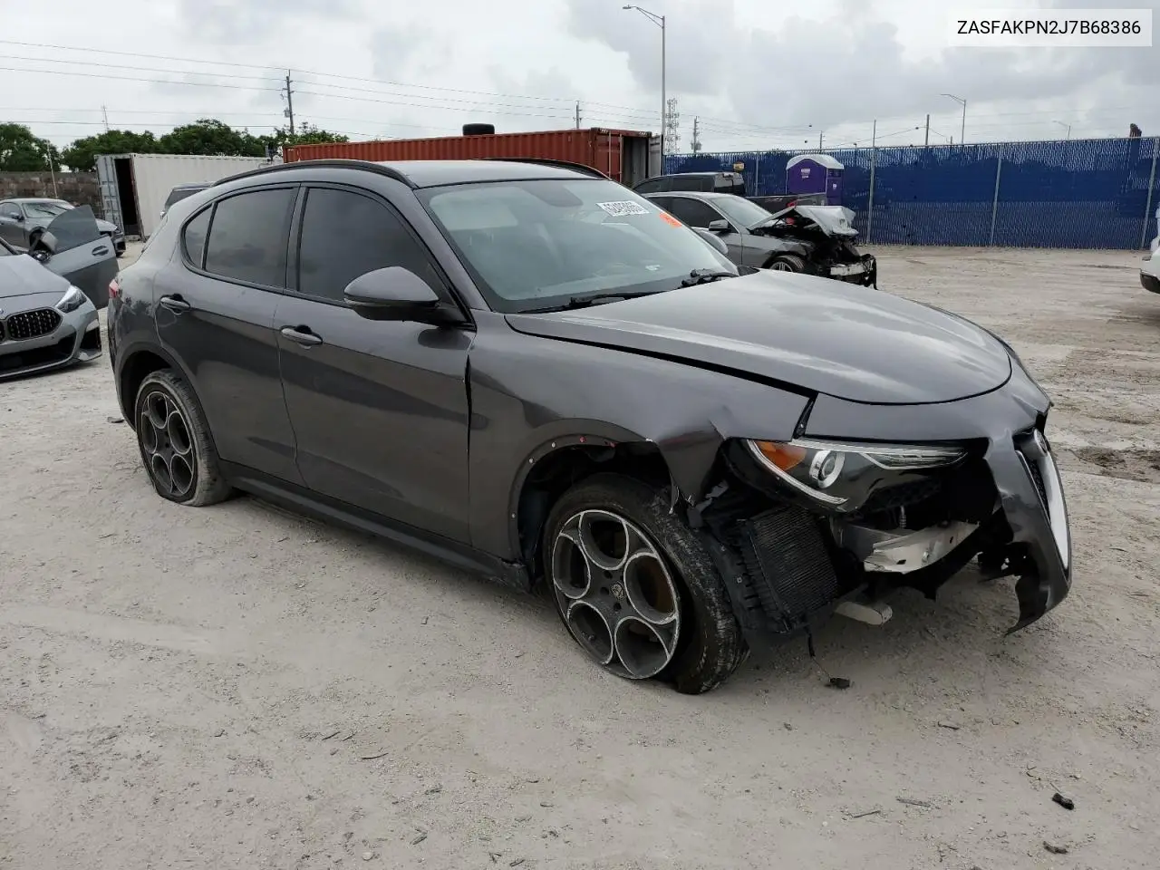 2018 Alfa Romeo Stelvio Sport VIN: ZASFAKPN2J7B68386 Lot: 62493865