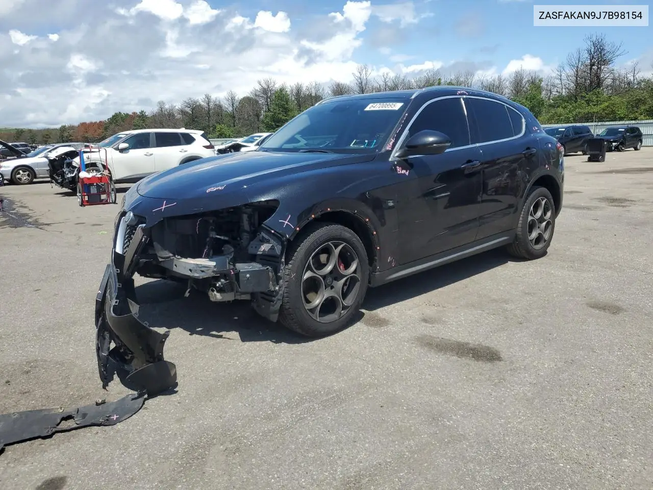 2018 Alfa Romeo Stelvio VIN: ZASFAKAN9J7B98154 Lot: 64700895