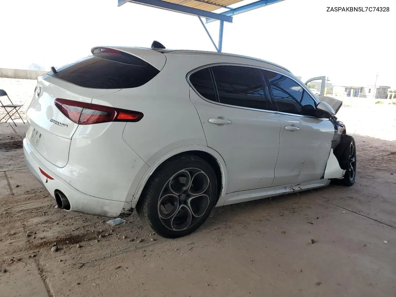 2020 Alfa Romeo Stelvio Ti VIN: ZASPAKBN5L7C74328 Lot: 53209615