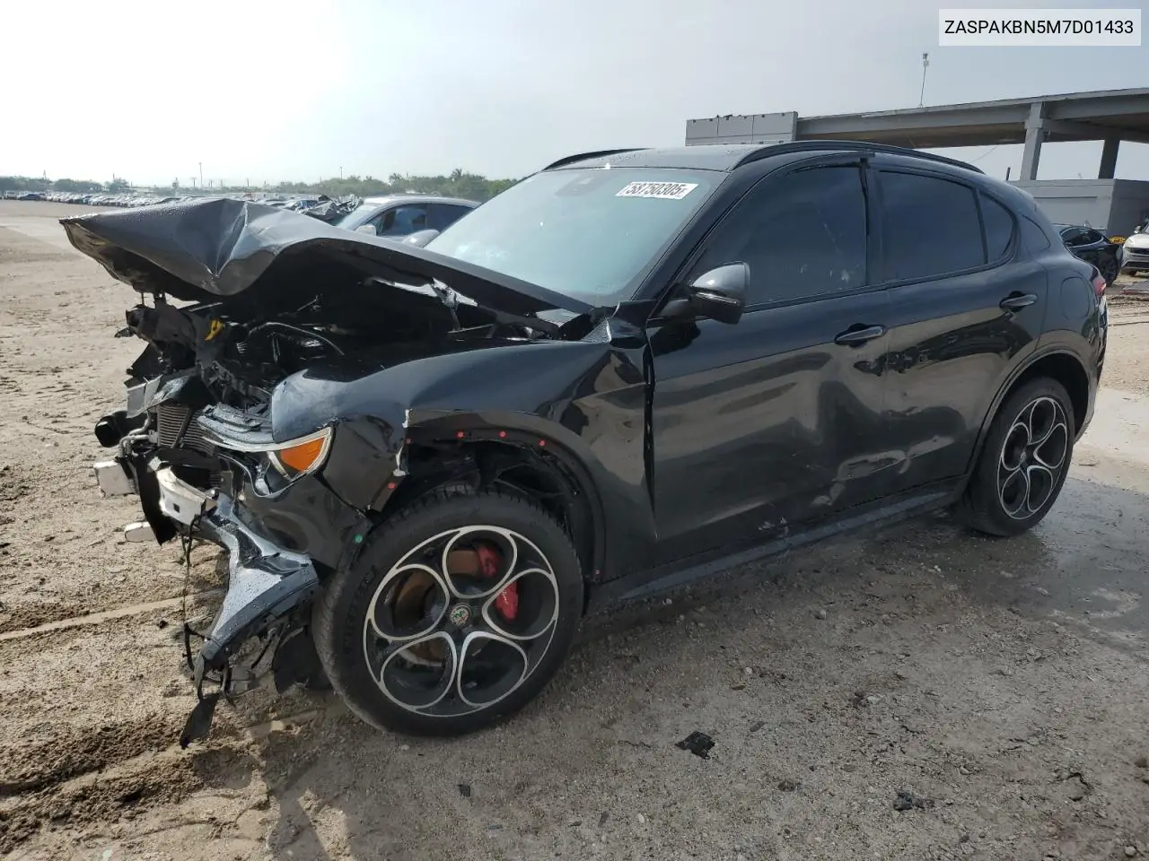 2021 Alfa Romeo Stelvio Ti VIN: ZASPAKBN5M7D01433 Lot: 58750305