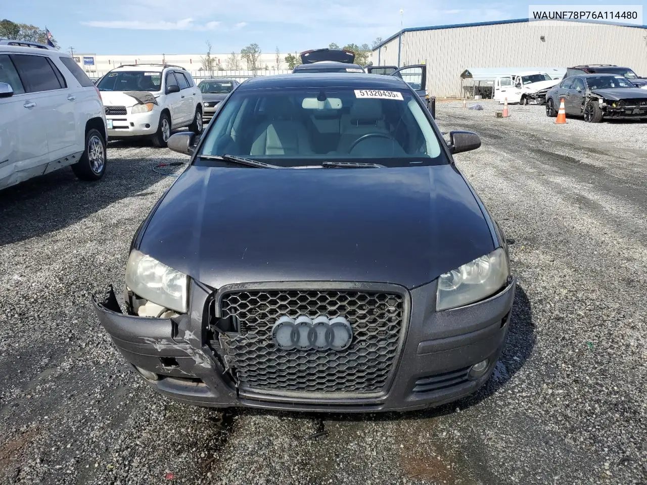 2006 Audi A3 2.0 Premium VIN: WAUNF78P76A114480 Lot: 51320435
