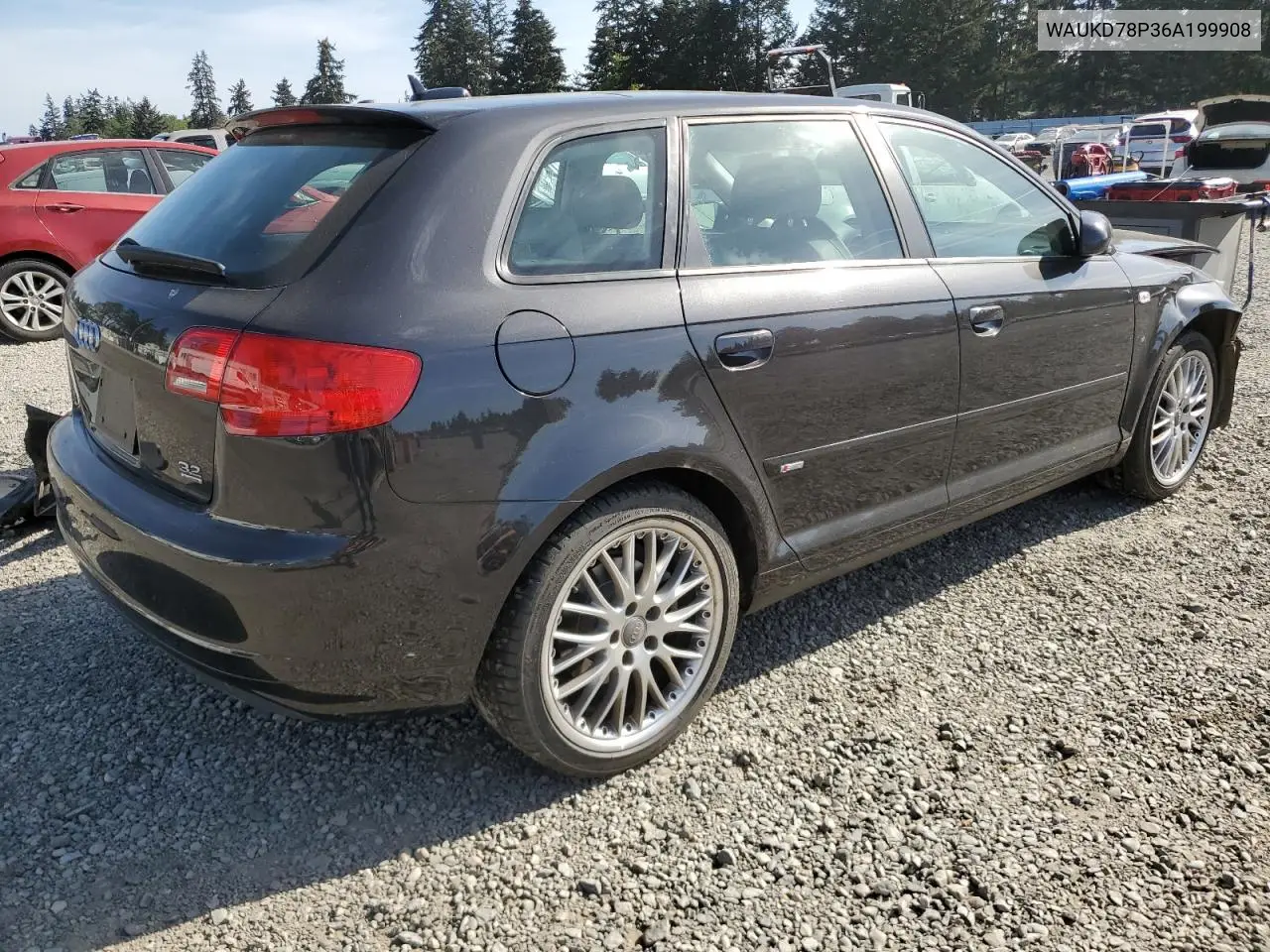 2006 Audi A3 S-Line 3.2 Quattro VIN: WAUKD78P36A199908 Lot: 56402995