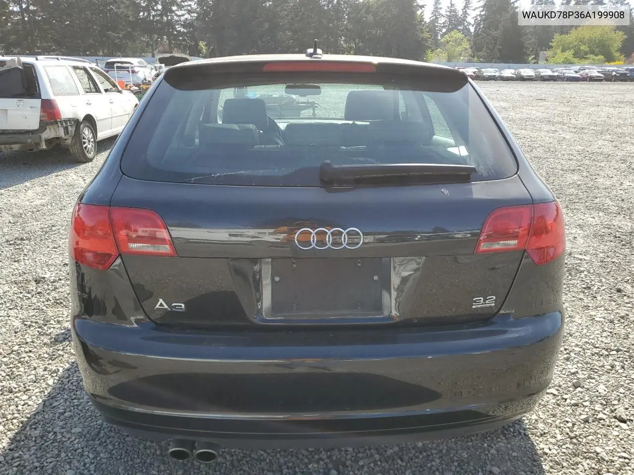 2006 Audi A3 S-Line 3.2 Quattro VIN: WAUKD78P36A199908 Lot: 56402995