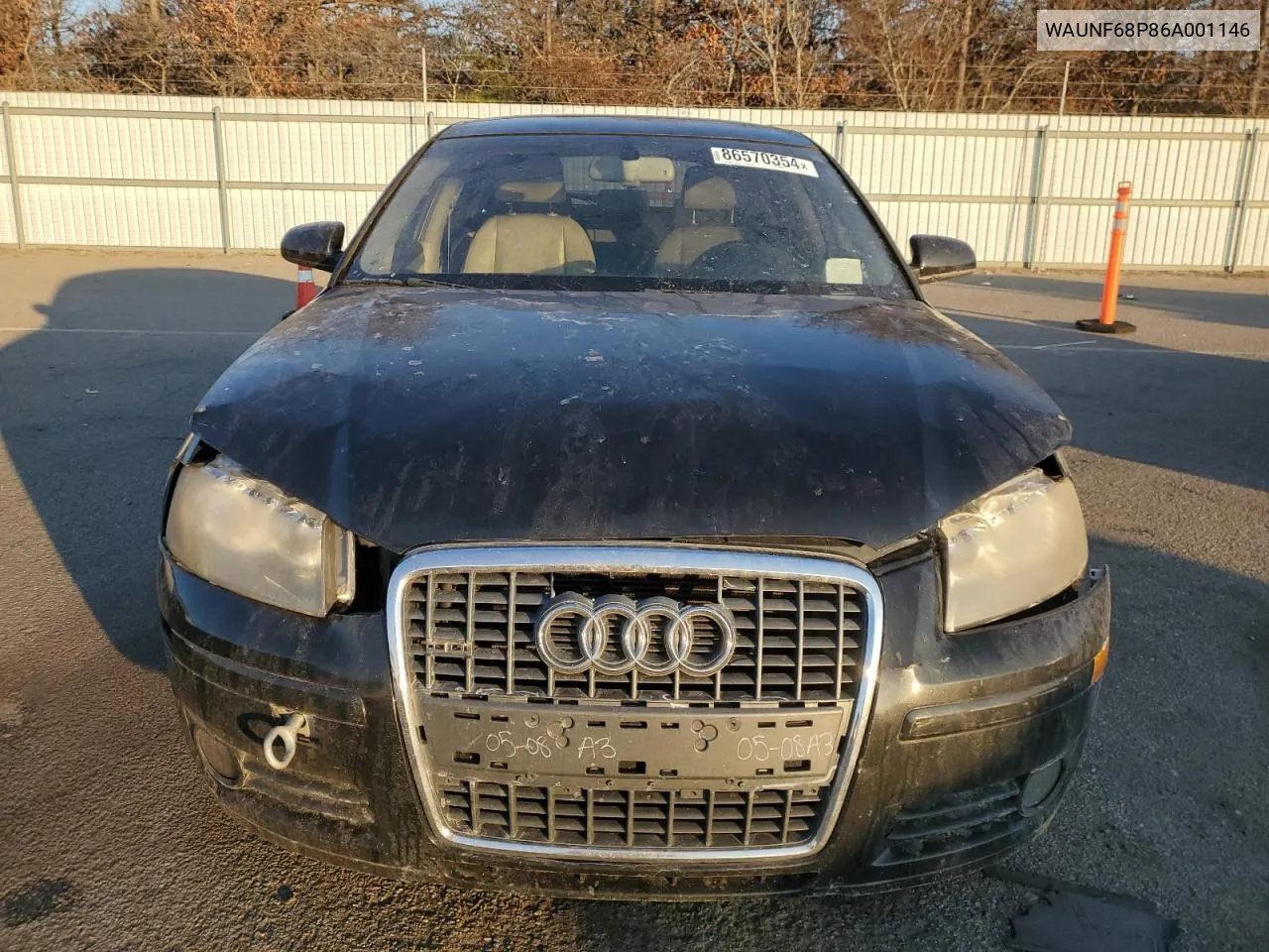 2006 Audi A3 2.0 Premium VIN: WAUNF68P86A001146 Lot: 86570354