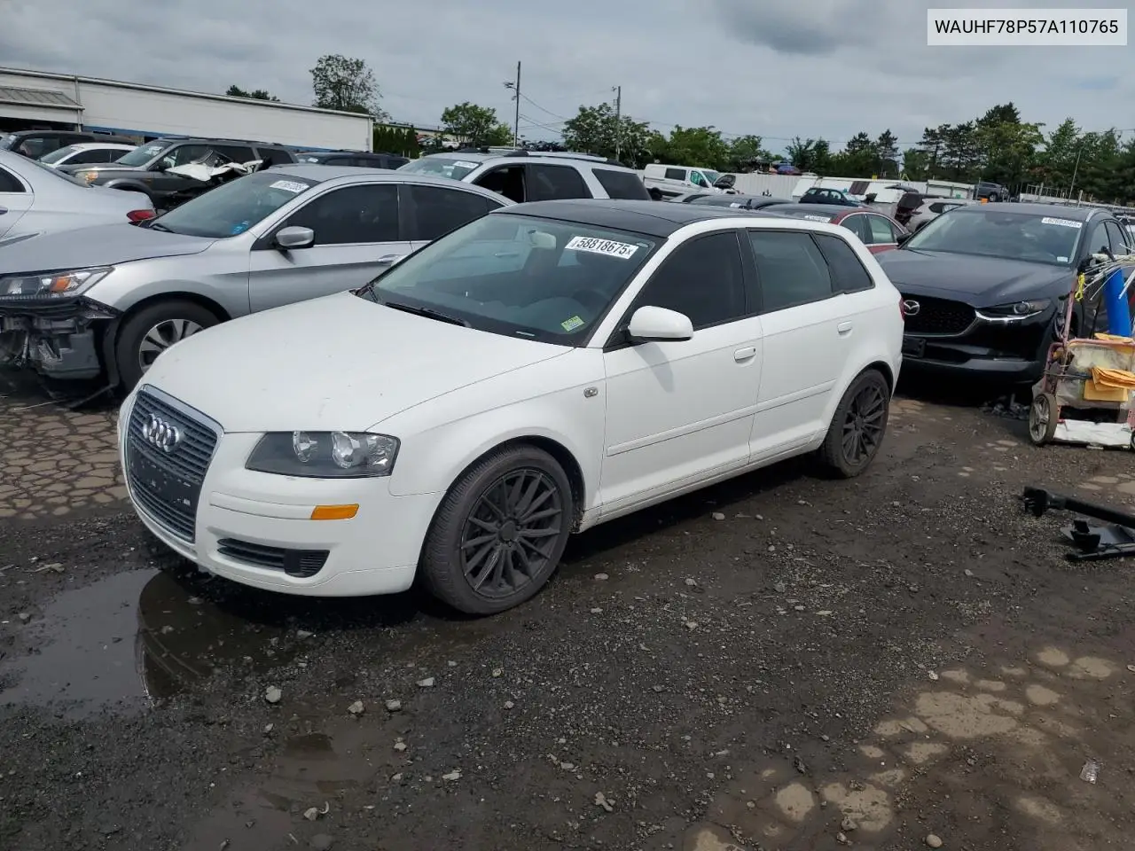 2007 Audi A3 2 VIN: WAUHF78P57A110765 Lot: 58818675