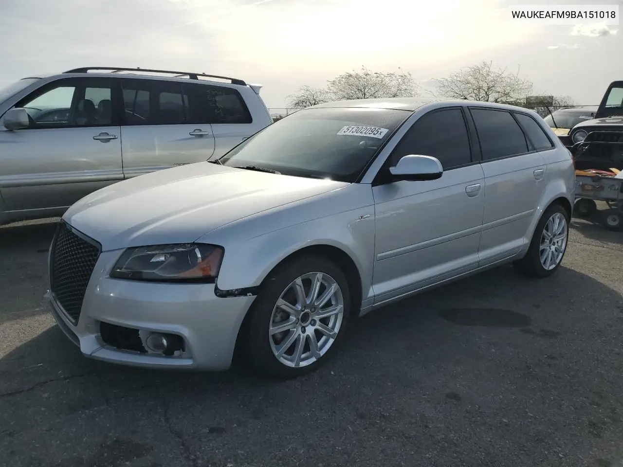 2011 Audi A3 Premium Plus VIN: WAUKEAFM9BA151018 Lot: 51302095