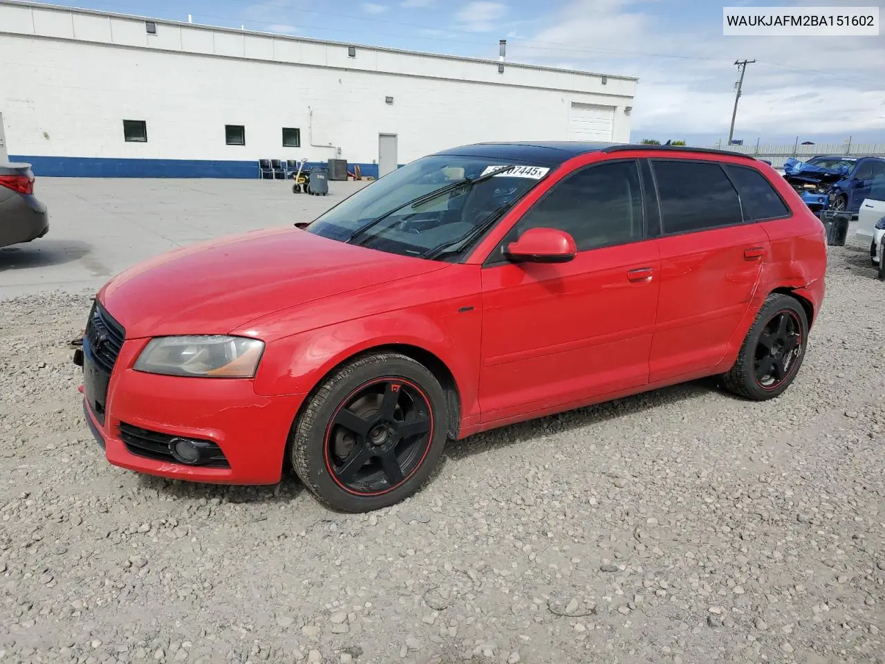 2011 Audi A3 Premium Plus VIN: WAUKJAFM2BA151602 Lot: 56707445