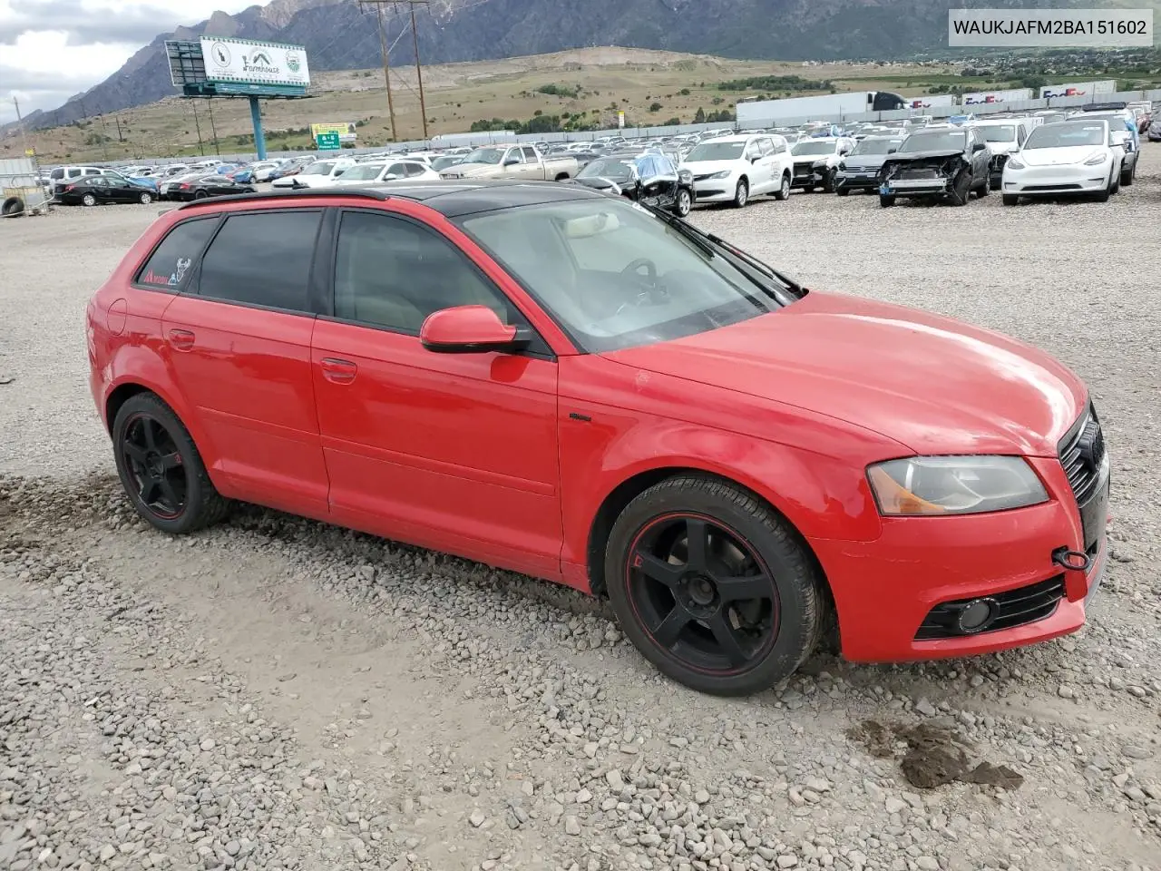 2011 Audi A3 Premium Plus VIN: WAUKJAFM2BA151602 Lot: 56707445