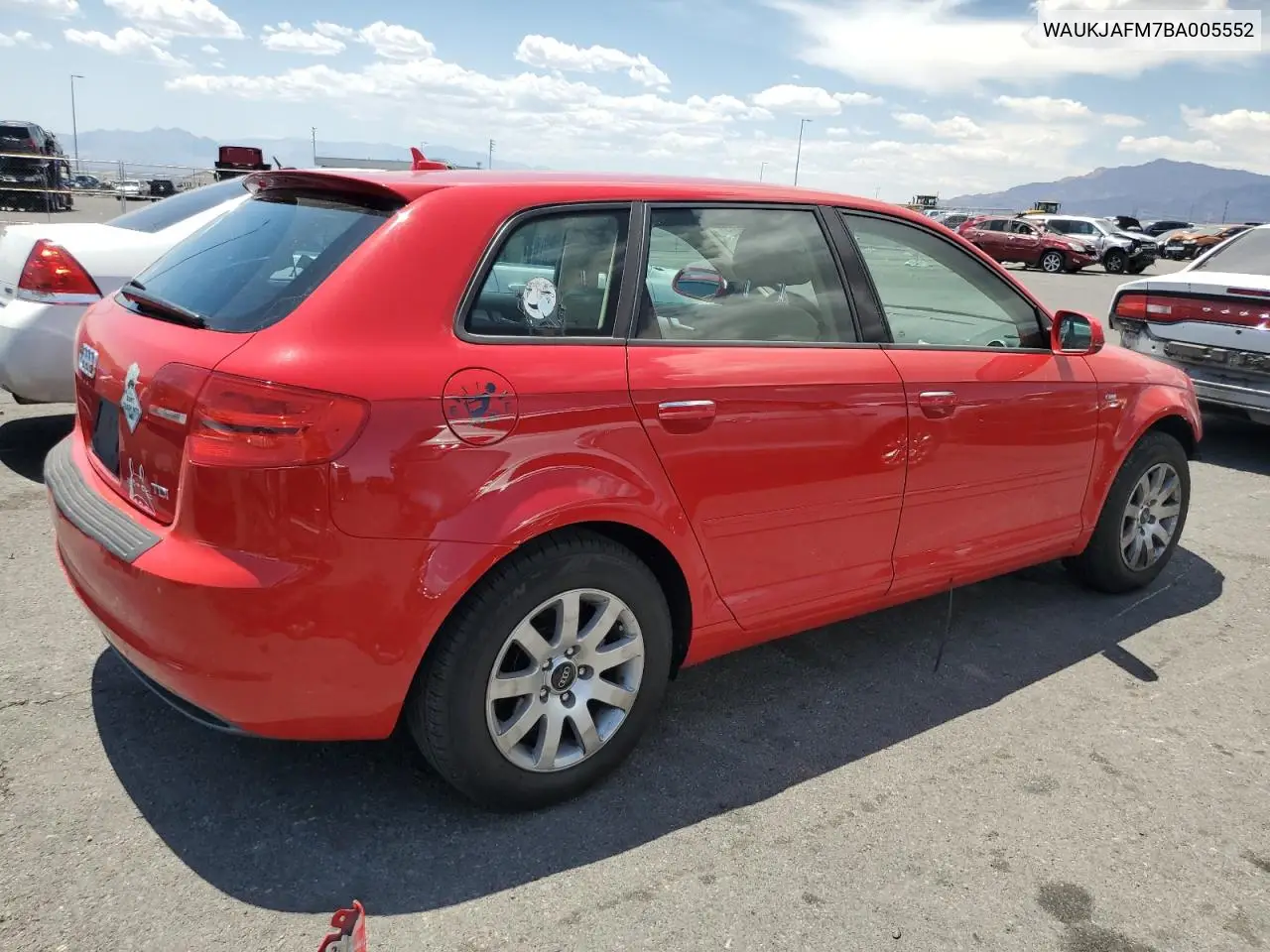 2011 Audi A3 Premium Plus VIN: WAUKJAFM7BA005552 Lot: 60125215