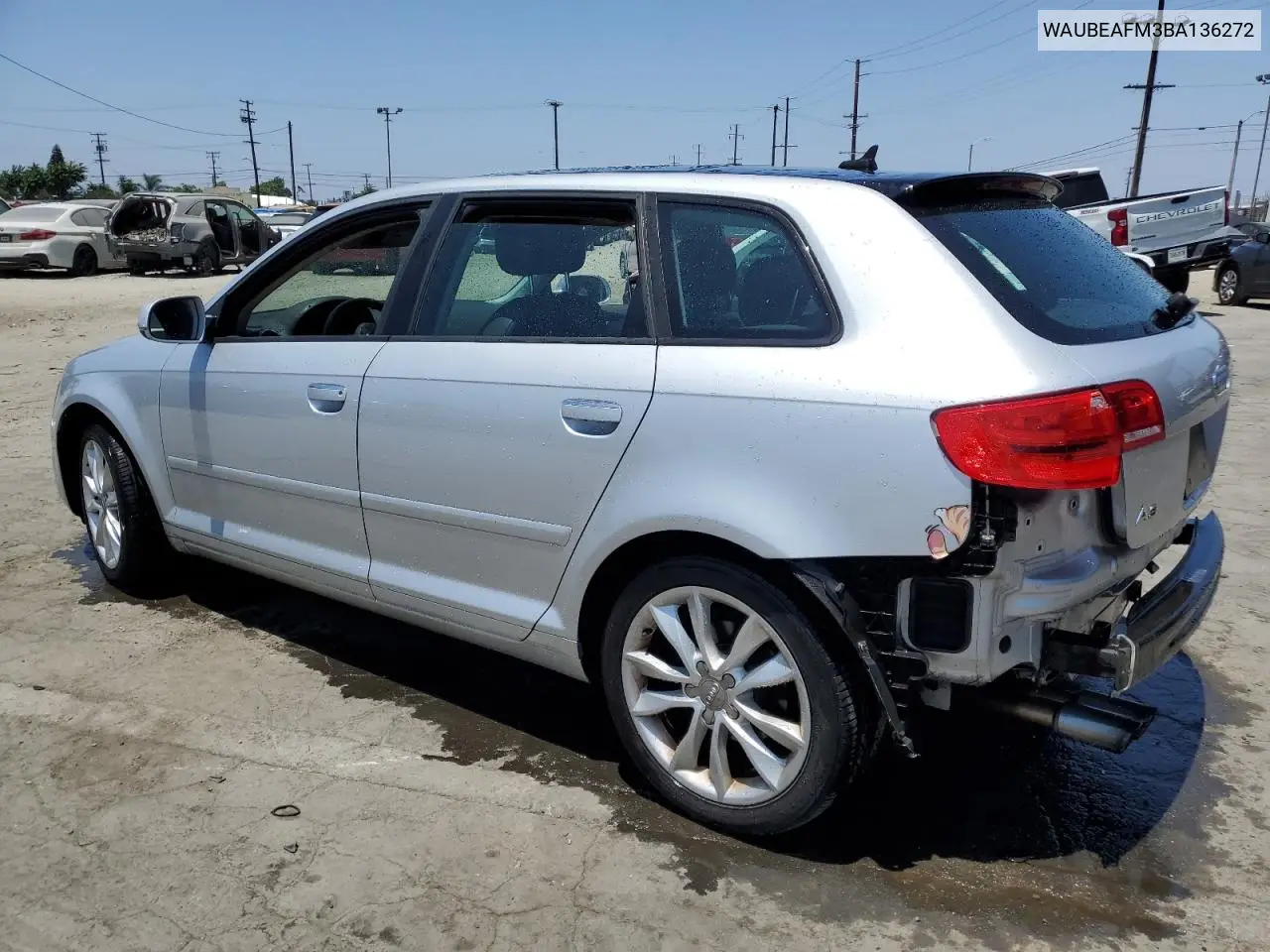 2011 Audi A3 Premium VIN: WAUBEAFM3BA136272 Lot: 62706585