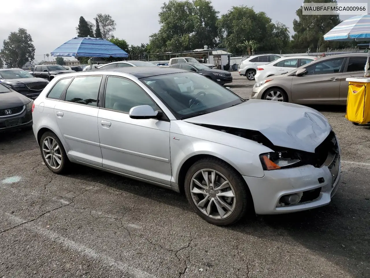 2012 Audi A3 Premium VIN: WAUBFAFM5CA000966 Lot: 62827765