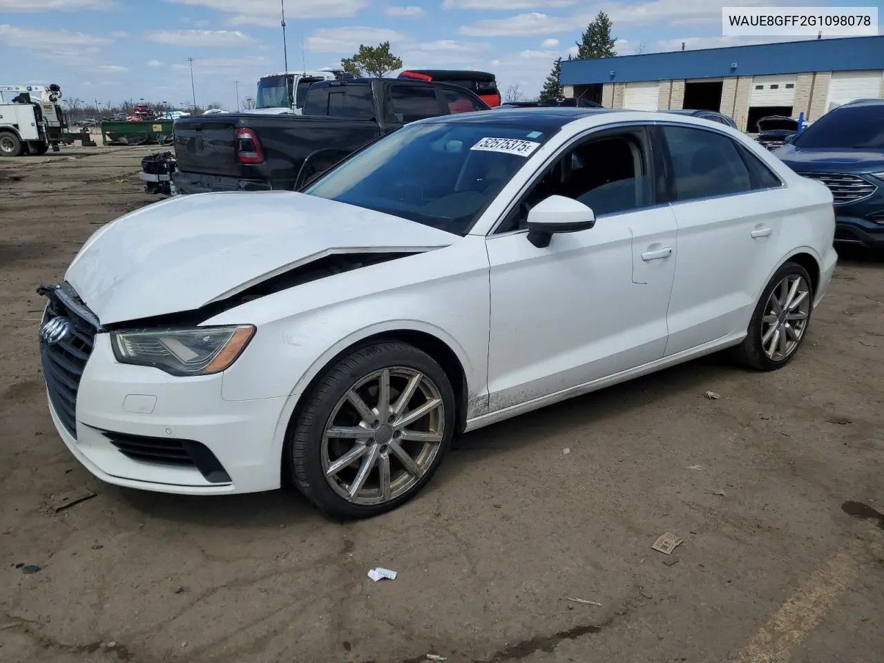 2016 Audi A3 Premium Plus VIN: WAUE8GFF2G1098078 Lot: 52575375