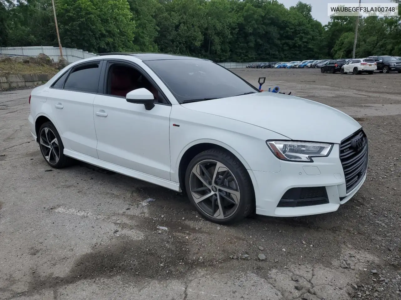 2020 Audi A3 S-Line Premium VIN: WAUBEGFF3LA100748 Lot: 62152215