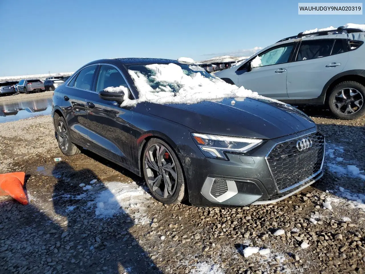 2022 Audi A3 Premium Plus VIN: WAUHUDGY9NA020319 Lot: 49546835