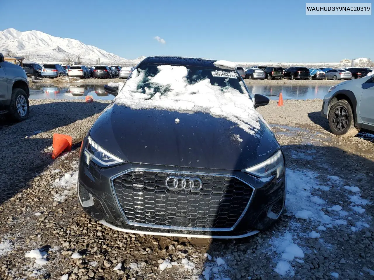 2022 Audi A3 Premium Plus VIN: WAUHUDGY9NA020319 Lot: 49546835