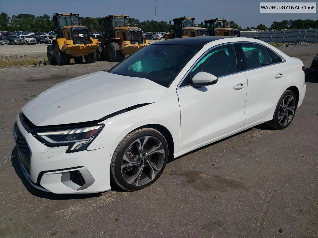 2022 Audi A3 Premium Plus VIN: WAUHUDGY1NA034568 Lot: 55101145