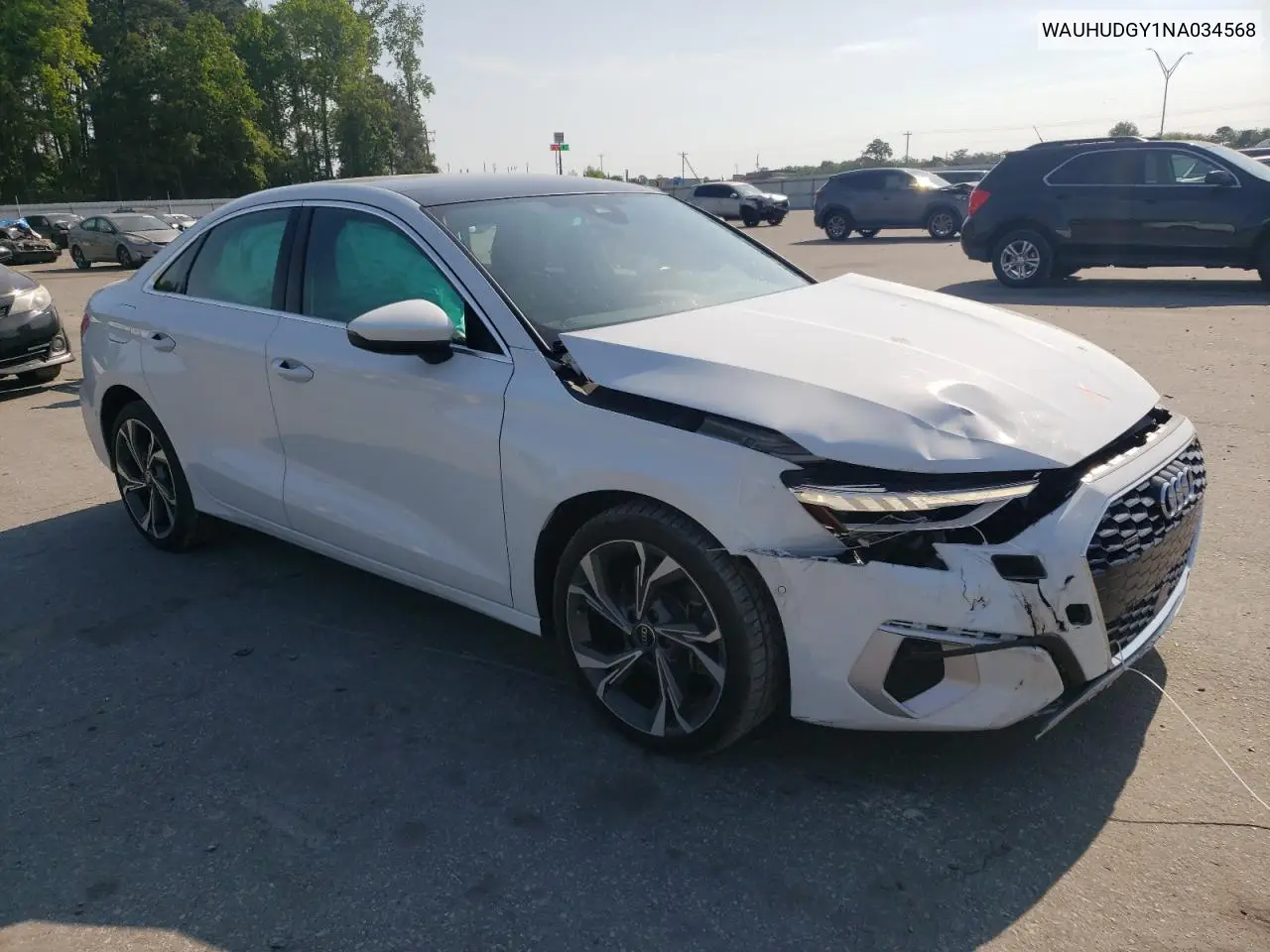 2022 Audi A3 Premium Plus VIN: WAUHUDGY1NA034568 Lot: 55101145