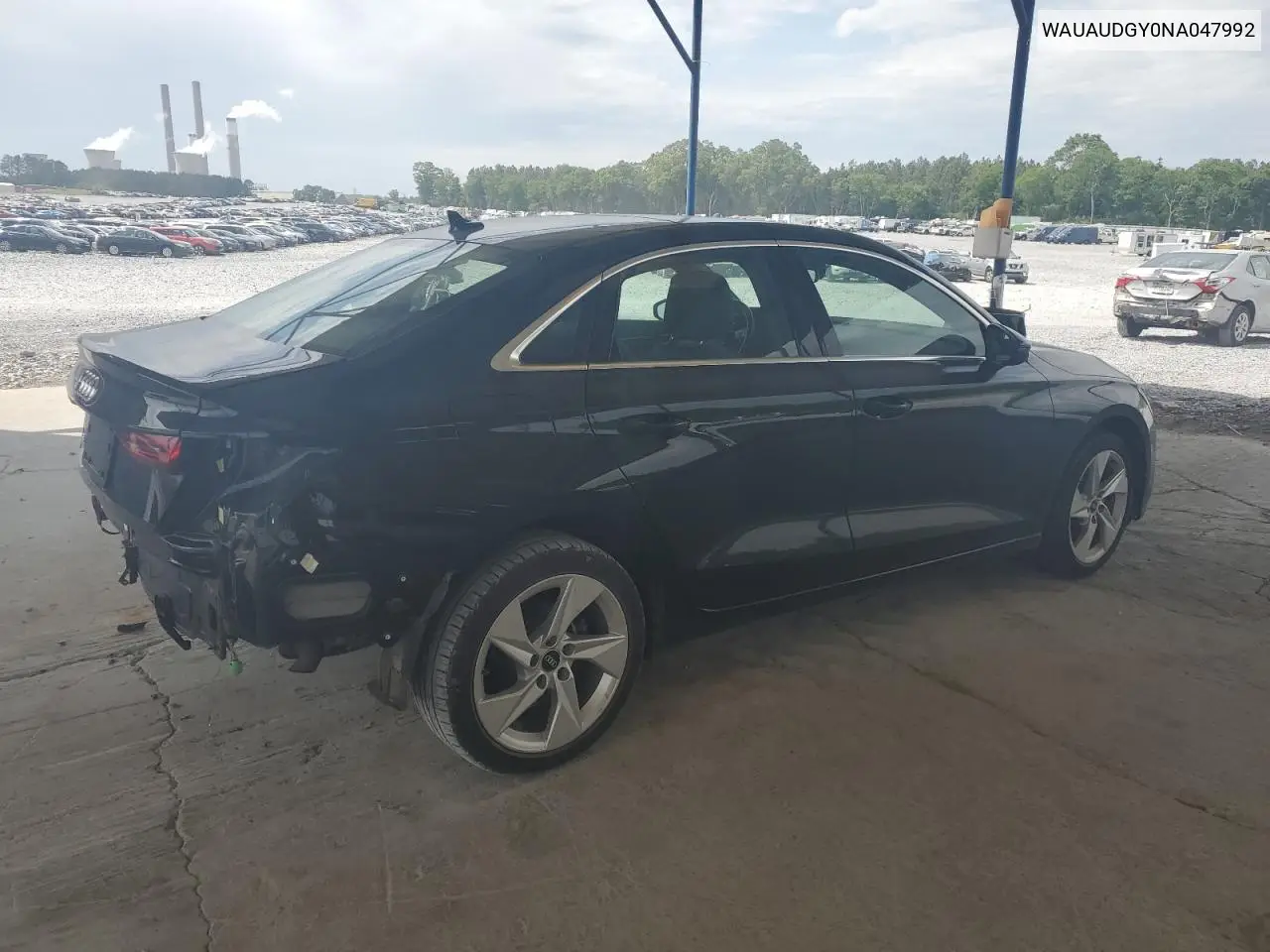 2022 Audi A3 Premium VIN: WAUAUDGY0NA047992 Lot: 55427445