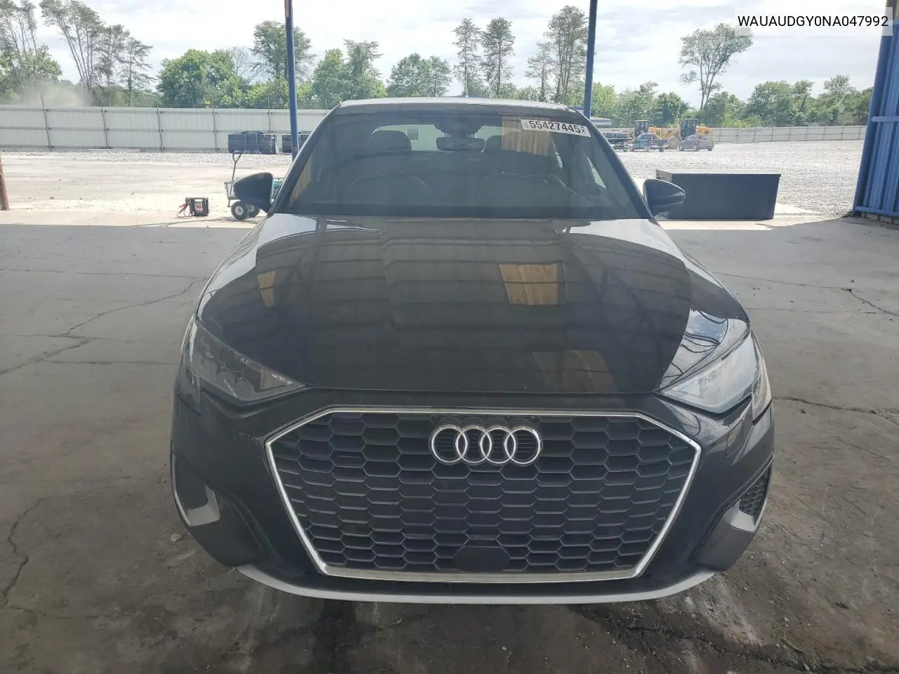 2022 Audi A3 Premium VIN: WAUAUDGY0NA047992 Lot: 55427445