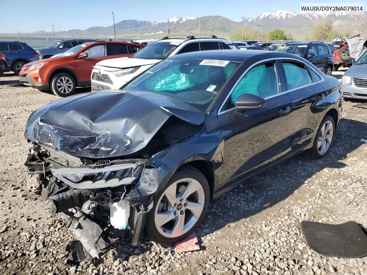 2022 Audi A3 Premium VIN: WAUGUDGY2NA079014 Lot: 55991795