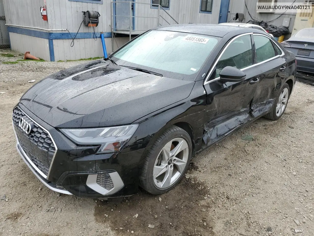 2022 Audi A3 Premium VIN: WAUAUDGY9NA040121 Lot: 56589045
