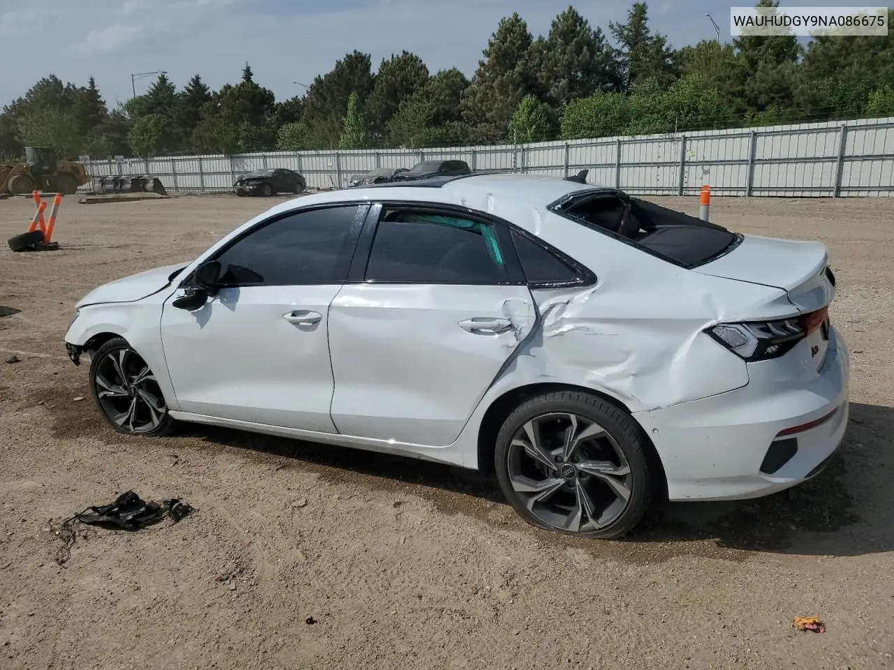 2022 Audi A3 Premium Plus VIN: WAUHUDGY9NA086675 Lot: 56935575