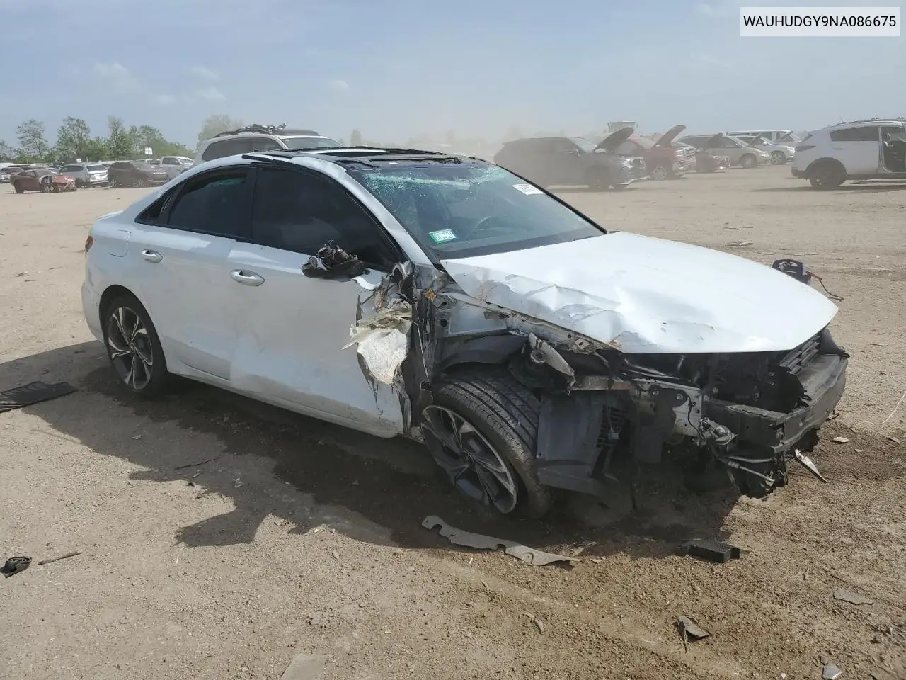 2022 Audi A3 Premium Plus VIN: WAUHUDGY9NA086675 Lot: 56935575