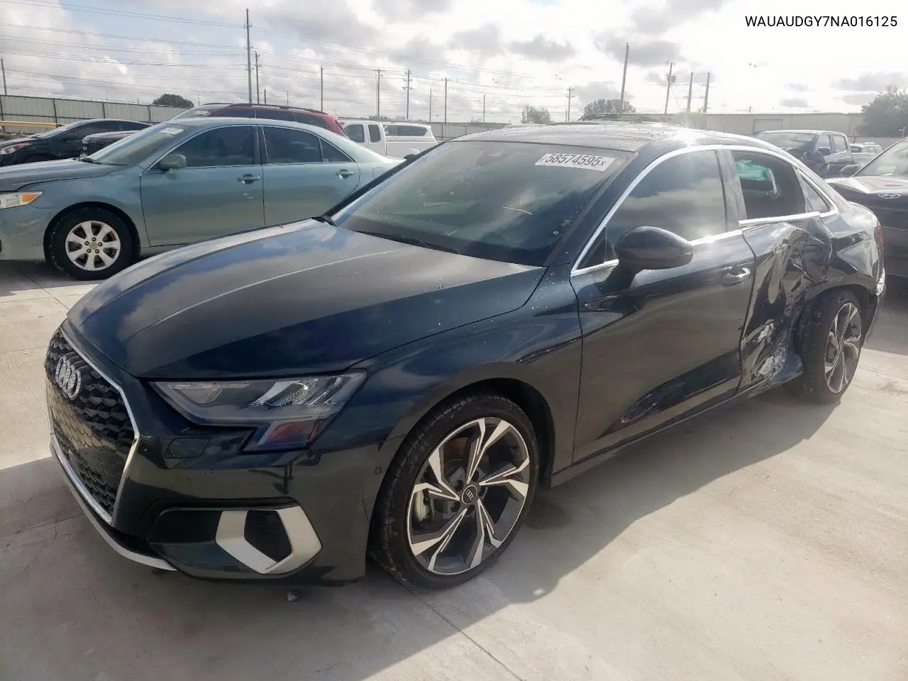 2022 Audi A3 Premium VIN: WAUAUDGY7NA016125 Lot: 58574595