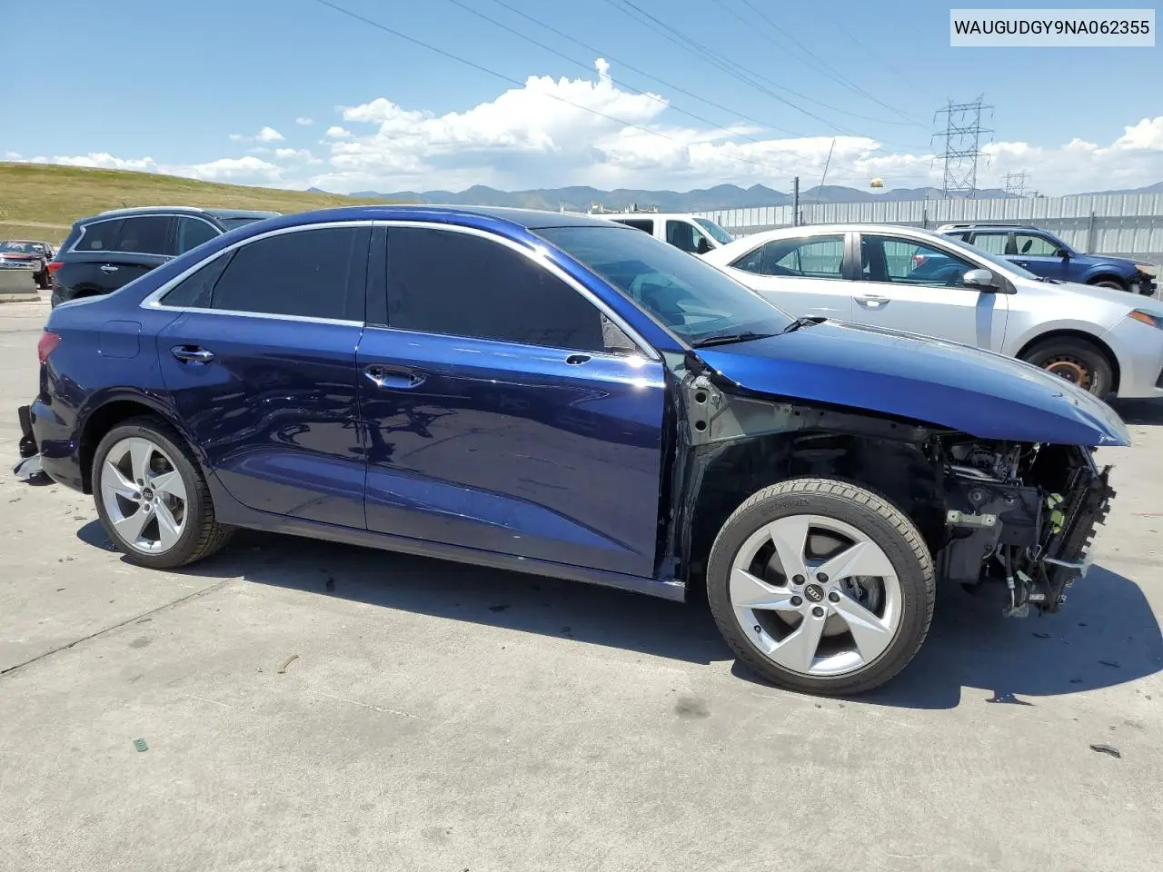 2022 Audi A3 Premium VIN: WAUGUDGY9NA062355 Lot: 63215885